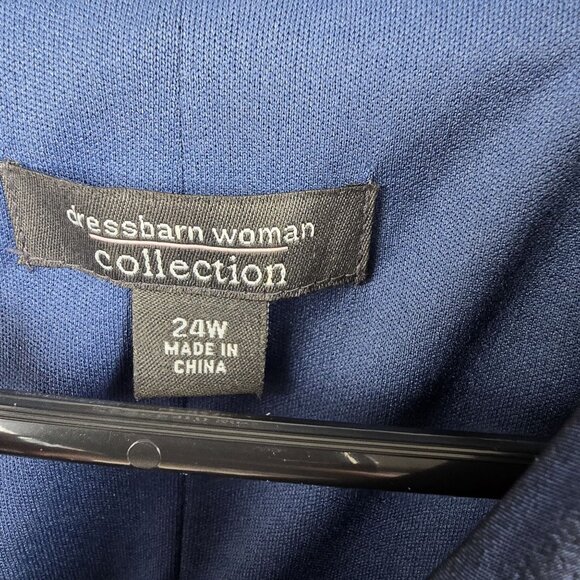 Dressbarn Woman Collection Blue Satin 3/4 Sleeve Jacket 24W - Picture 5 of 10